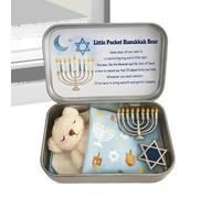 Little Pocket Bear Hug - teddyyBear In A Tin Box | Card Bearr Plush | Characters Toys Decorations With Box, Card, Cute Bears Plush For Girls Kids Girlfriend Valentines Birthday Christmas Halloween