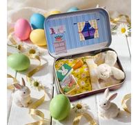 Little Pocket Bunny, Easter Basket Stuffer, Easter Gifts for Kids, DIY Plush Pet Bunny Adoption, Cute Rabbit in Tin Box, Travel Buddy Decorative Boxes (White)