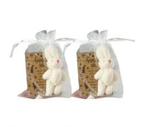 Little Pocket Bunny Hug, Soft Easter Bunny Hug with Cards and Bags, Easter Cuddly Bunnys Pockets Hugs, Mini Plush Rabbit Basket Stuffers & Party Favors Gifts for Friends & Family (2pcs)