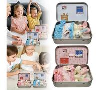 Little Pocket Bunny in Box,Easter Little Pocket Bunny Decorative Boxes,Easter Basket Stuffer, Easters Baskets Decorative Boxes,Personalised Mini Plush House,Easters Gifts Cute Rabbit (2pcs)