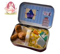 Little Pocket Bunny, Personalized Mini Bunny Pocket Hug Gift with Greeting Card and Box, Easter Basket Stuffer, Cute Plushies Easter Bunny Gift for Family and Friends, Anxiety Comfort (Dark brown)