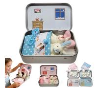 Little Pocket Bunny, Pocket Bunnies, Easter Basket Stuffer, DIY Pet Bunny Adoption, Easters Baskets Decorative Boxes, Personalised Mini Plush House (Blue)