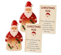 Little Pocket Christmas Hug, 2026 New Cute Santa Claus Ornaments with Encouragement Card, Emotional Grief Support Christmas Keepsake for Friends, Family, Christma Party Favor Gift(2PCS)