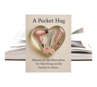 Little Pocket Christmas Hug - Acrylic Hairdresser Home Decor 2d Heart-Shaped Inspirational Card Pocket For Barber Stylist Graduation Birthday Christmas Travel Appreciation Encouragement Present