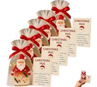 Little Pocket Christmas Hug, Christmas Pocket Hug Gifts with Encouragement Cards, 2025 New Unique Holiday Blessing Celebration Decoration Cards, Cute Mini Charm for Friends Family(5PCS)