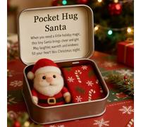 Little Pocket Christmas Hug, Christmas Pocket Hug Gifts with Encouragement Cards, Resin Pockets Santa Claus Hugs Ornaments, Cute Mini Charm Ornaments Keepsake for Friends Family