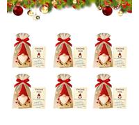 Little Pocket Christmas Hug, Christmas Pocket Hug Gifts with Encouragement Cards, Sentimental Holiday Keepsake Cute Mini Charm Ornaments for Emotional Support, for Friends Family Kids (B-6PCS)