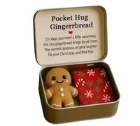 Little Pocket Christmas Santa Hug in a Tin Box, Christmas Pocket Hug Gift, with Inspirational Message Card, Handmade Mini Plush Bears in Bo-x for Friends Women Men (chritsmas tree)
