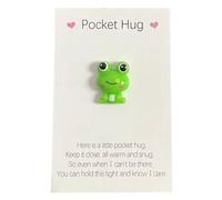 Little Pocket Frog Hug Token, Pocket Hug Heart with Greeting Cards, Thinking of Gifts, Adorable Encouragement Greeting Card with Frog Ornaments, Keepsake Gifts for Friends Family (Green)
