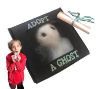 Little Pocket Ghost - Adopt a Ghost in a Box with a Tiny Scroll,Supernatural Felt Ghost Doll Companion Toy Spooky Halloween Decoration Funny for Ghost Stories Lovers