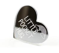 Little Pocket Hug Mirror Acrylic Heart Token Miss You Note Gift for Someone You Love Thinking Of You Keepsake. (2)