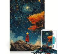 Little Prince Starry Night 1000-piece Puzzle for Adults Cognitive Train Tight Connection Pattern Build Wall Art (50x75cm)