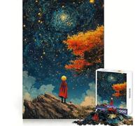 Little Prince Starry Night Jigsaw Puzzle 1000 Piece for Teenagers Recall Enhancer Creative Craft Pattern Build Birthday Idea (38x26cm)