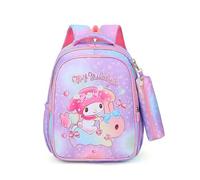 Little Princess Kawaii School Bag, Lightweight Spine Protection Children's School Bag Suitable for First and Second Grade Primary School Students,Purple 2
