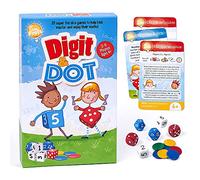 Little Profs Digit & Dot, 25 x Fun Educational Maths Games for Kids 4, 5, 6, 7 Year Olds. Family Dice Card Game. Practise & Learn for KS1 KS2 STEM