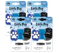 Little Pup Car Air Freshener By Little Joe, 45-Day Long-Lasting Fragrance, Scented Novelty Dog Vent Clip for Car Interior Home & Office - 4 Pack Blueberry Paws Scent (Blue)