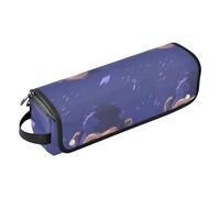 Little Purple Chimpanzee Face Hair Tool Travel Bag with Iron Mat Waterproof Hair Tools Travel Organizer for Flat Irons, Straighteners, Curling Irons Women Essentials Storage