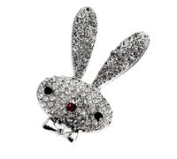 Little Rabbit Pin Crystal White Alloy Rhinestone Brooch