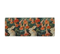 Little Rabbit Under The Morning Glory Printed Extra Large Mouse Pad 12x31.5in for Office, Gaming, and Learning - Durable, Comfortable, and Environmentally Friendly