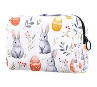 Little Rabbits and Easter Eggs Cosmetic Bag for Women, Travel Toiletries Bags Large Makeup Handy Pouch Organiser Bag with Zipper