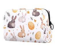Little Rabbits Easter Eggs Cosmetic Bag for Women, Travel Toiletries Bags Large Makeup Handy Pouch Organiser Bag with Zipper
