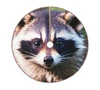 Little Raccoon Face 1 print Christmas tree skirt, fit for Christmas, parties, holidays, and New Year decorations