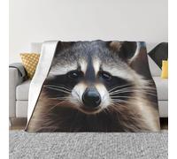 Little Raccoon Face Blankets for Couch Soft Fleece Throw Blanket Luxury Flannel Lap Blanket Gifts Lightweight Air Conditioning Blankets Fuzzy Cozy Throws for All Seasons