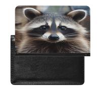 Little Raccoon Face Passport Holder Passport Wallet Document Organizer Protector PU Leather Card Slot Travel Accessories