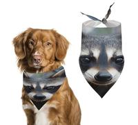 Little Raccoon Face Pet Scarf Adjustable Pet Accessories Triangular Scarf Washable Floral Print Puppy Bib Bandana Stylish Comfortable Cat Scarves for Holiday Scarfs