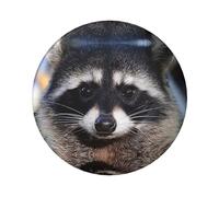 Little Raccoon Face Round Badge - Durable Tin Plate Design With Full Front Print, Perfect For Custom Gifts And Apparel Decoration
