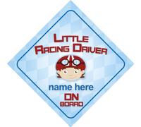 Little Racing Driver On Board Personalised Car Sign New Baby/Child Gift/Present