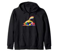 Little Rainbow Hearts Zip Hoodie