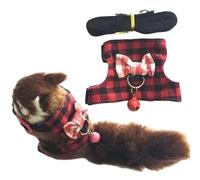 Little Rascals Squirrel & Small Pet Harness with Leash Set; Bowknot and Bell for Gerbil, Guinea Pig, Squirrel or Kitten (Red,Small)