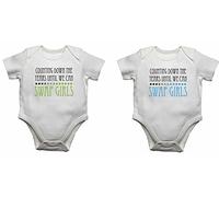 Little Ratbag Unisex Baby Bodysuit Vest - 100% Cotton Funny 12-18 Months Baby Clothes - Long Sleeves Boy & Girl Baby Grows Clothing Suit - "Counting Down The Years Until We Can Swap Girls" - White, 12-18 Months