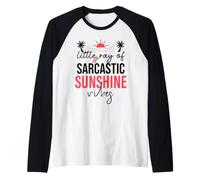 Little Ray of Sarcastic Sunshine Hello Summer Vibes Vacation Raglan Baseball Tee