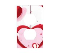 Little Red Heart Duplex Wall Panel Kit, 11.4 X 7 Cm, Electrical Outlet Plug Cover for Light Socket Switch, (1 Piece).