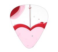 Little Red Heart Guitar picks 12 pieces, ABS material, smooth edges, comfortable feel, 3 optional thicknesses