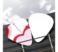 Little Red Heart Patterned guitar pick set - (thin/medium/thick), widely compatible with all kinds of stringed instruments,