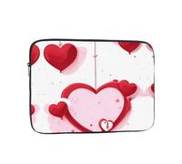 Little Red Heart Printed Laptop Sleeve, 10 inch Computer Bag, Suitable for Office, Travel, Commuting, and Business Trips.