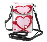 Little Red Heart Small Cell Phone Purse Women's small crossbody bag with adjustable shoulder strap