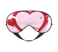 Little Red Heart Soft Eye Mask Covers Blackout Sleeping Eye Mask with Elastic Strap/Headband for Men Women, Travel, Nap