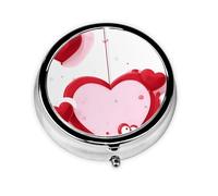 Little Red Heart This Small, Round Pill Box is a Portable Travel Medicine Organizer with Three compartments for Storing Daily medications.