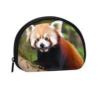 Little Red Panda Animal Coin Purse Personalized Coin Bag for Women Men Change Purse Small Wallets with Zipper Mini Shell Coin Pouch Outdoor Shopping Change Storage Bag Handbags Gifts