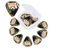 Little Red Panda Animal Guitar Picks 12 Pack 3 Different Thickness Celluloid Guitar Plectrums with Guitar Pick Storage Box Personalized Guitar Pick for Acoustic Guitar Picks