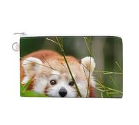 Little Red Panda Coin Purse Lightweight Change Purse Mini Zipper Tool Bag Canvas Coin Wallets,Women Men