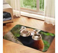 Little Red Panda Dog Food Mats for Floors, 16x24 Inch Non-Slip Super Absorbent Pet Food Mat, Dishwasher Dog Mat for Food and Water, Cute Rubber Quick Dry Pet Feeding Mat for Dogs Puppy Cats
