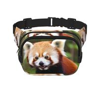 Little Red Panda Fanny Pack For Women Waterproof Adjustable Belt Bags Waist Pack Fashion Casual Crossbody Bags Bum Bag For Running Workout Hiking Traveling, Black, One Size