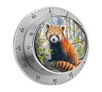 Little Red Panda Kitchen Timer 60 Minute Visual Wind Up Timers Indoor Mechanical Timers with Magnetic Base Stainless Steel Timer for Home Cooking Time Management Tool