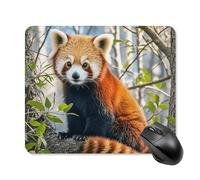 Little Red Panda Mouse Pad Square Laptop Mouse Mat Cute Computer Mousepad Keyboard Pad Non-Slip Desk Pads for Gaming Office Work Home 25 * 30cm