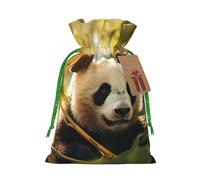 Little Red Panda Print Drawstring Gift Bags Packaging Party Candy Goodie Bag Xmas Presents Decor Holiday Giving